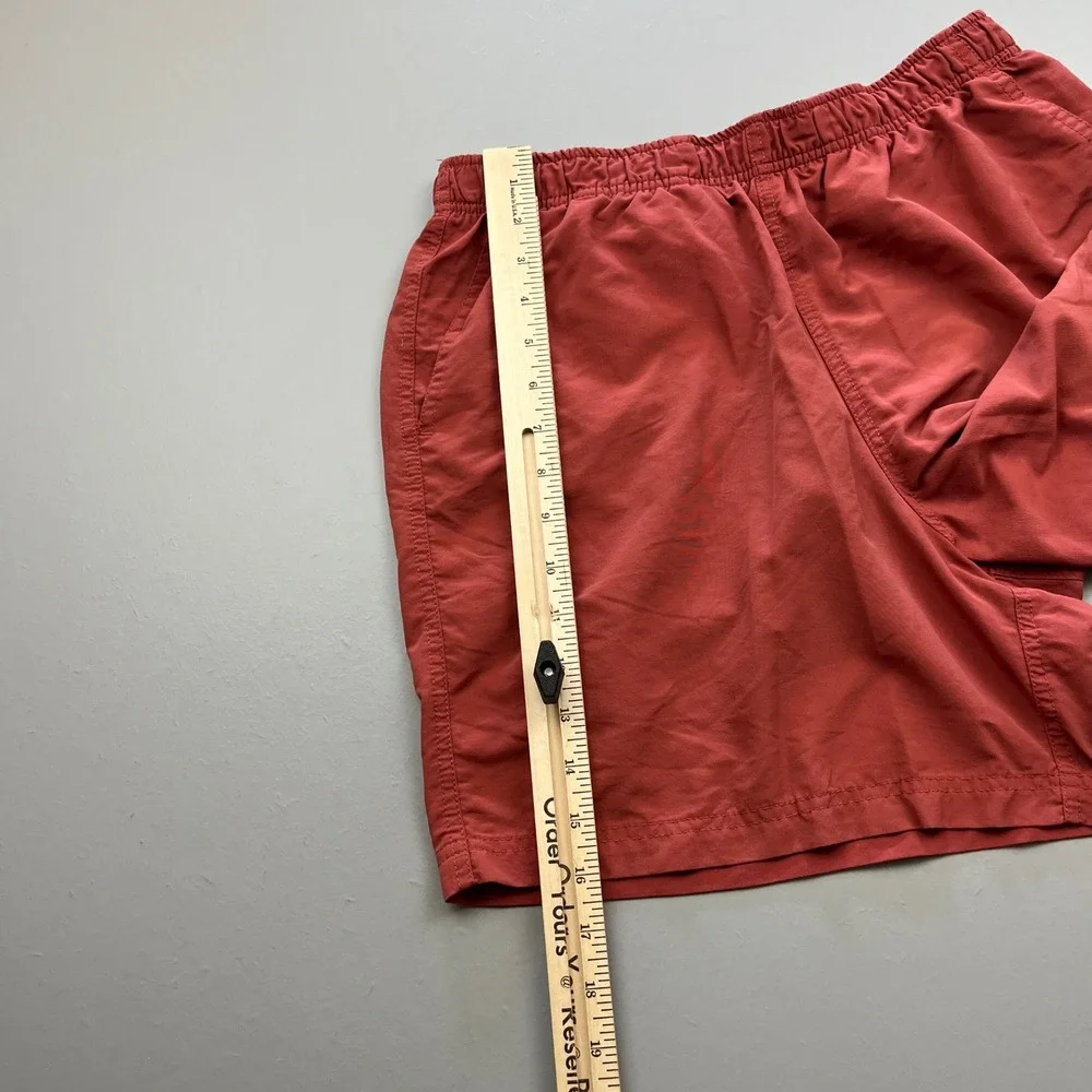 LL Bean Supplex Nylon Shorts Mens Size M Red Elastic Waist Mesh Lined 503782